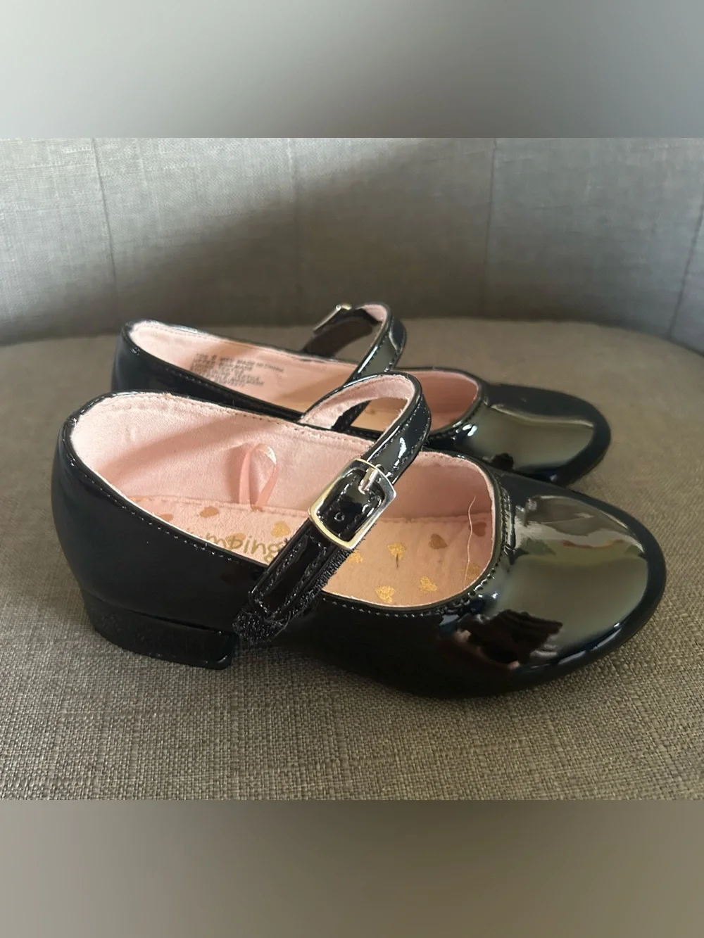 Girls Black Patent Mary Jane Shoes with Buckle Strap size 8 toddler